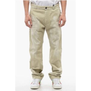 Vintage Effect Straight Fit Pants 21 cm