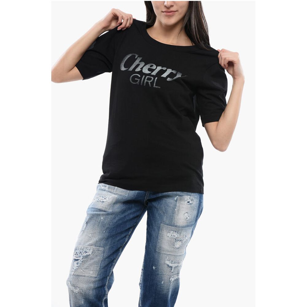 Crew Neck CHERRY GIRL Cotton T-Shirt