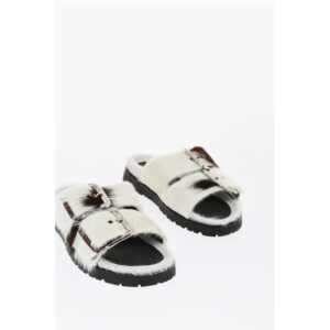 Pony Hair ROCK YOUR ROAD Sliders with Double Buckle