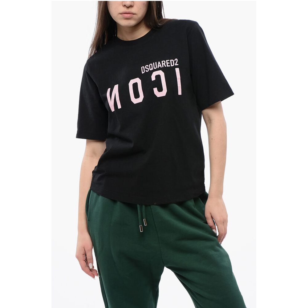 Cotton Crew-neck T-shirt with Print Logo