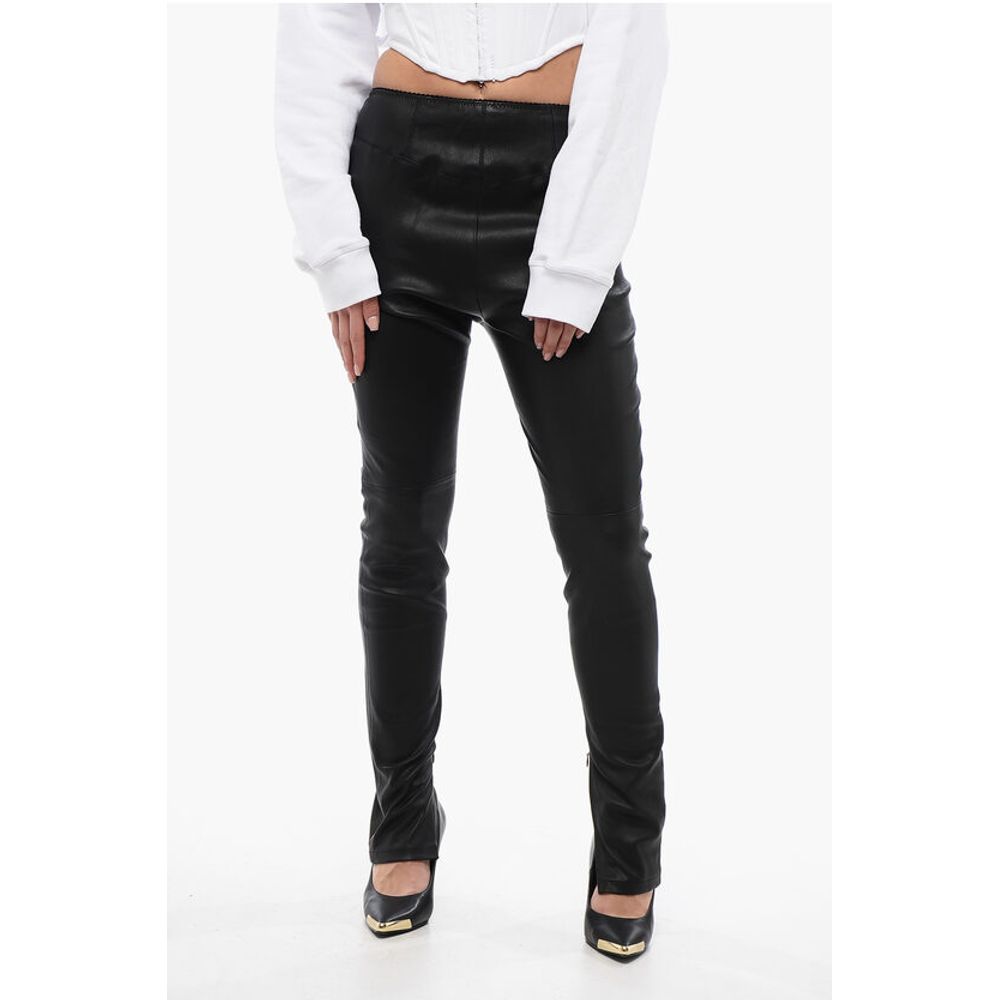 Leather Leggings with Zipped Ankle