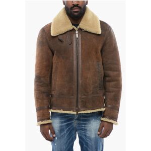 Craquelé Leeather Shearling Jacket
