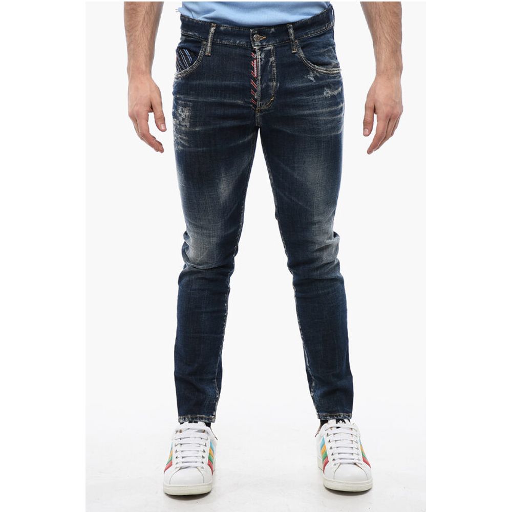 Distressed SKATER Denims with Dark Wash