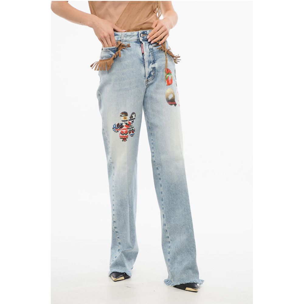 Roadie Fit HIPPIE Denims with Suede Fringes 22cm