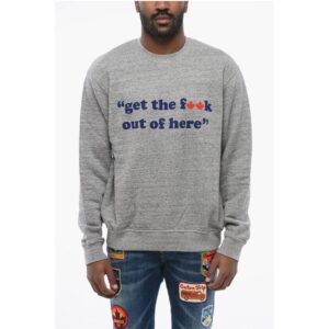 Crew Neck OUT OF HERE Brushed Cotton Sweatshirt