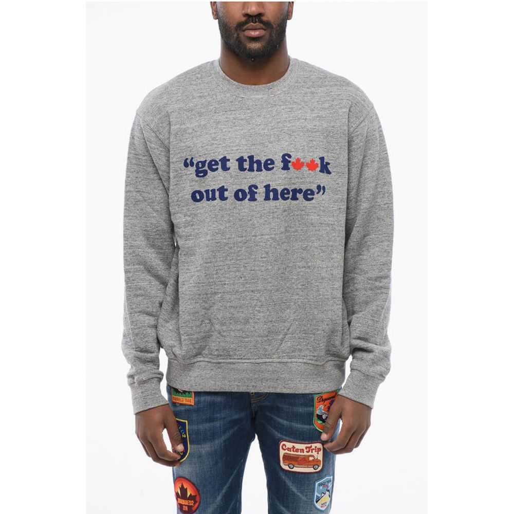 Crew Neck OUT OF HERE Brushed Cotton Sweatshirt