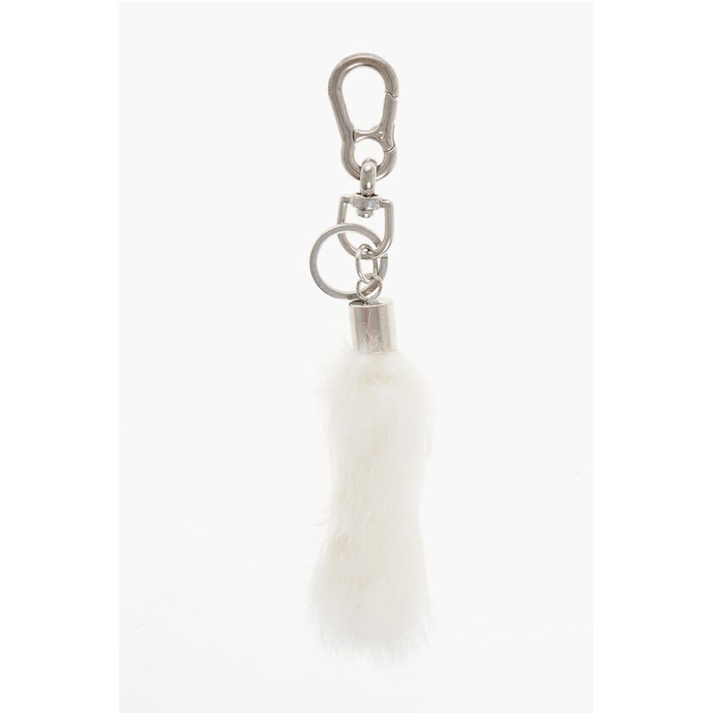 Metal Keyring with Real Fur Pendant