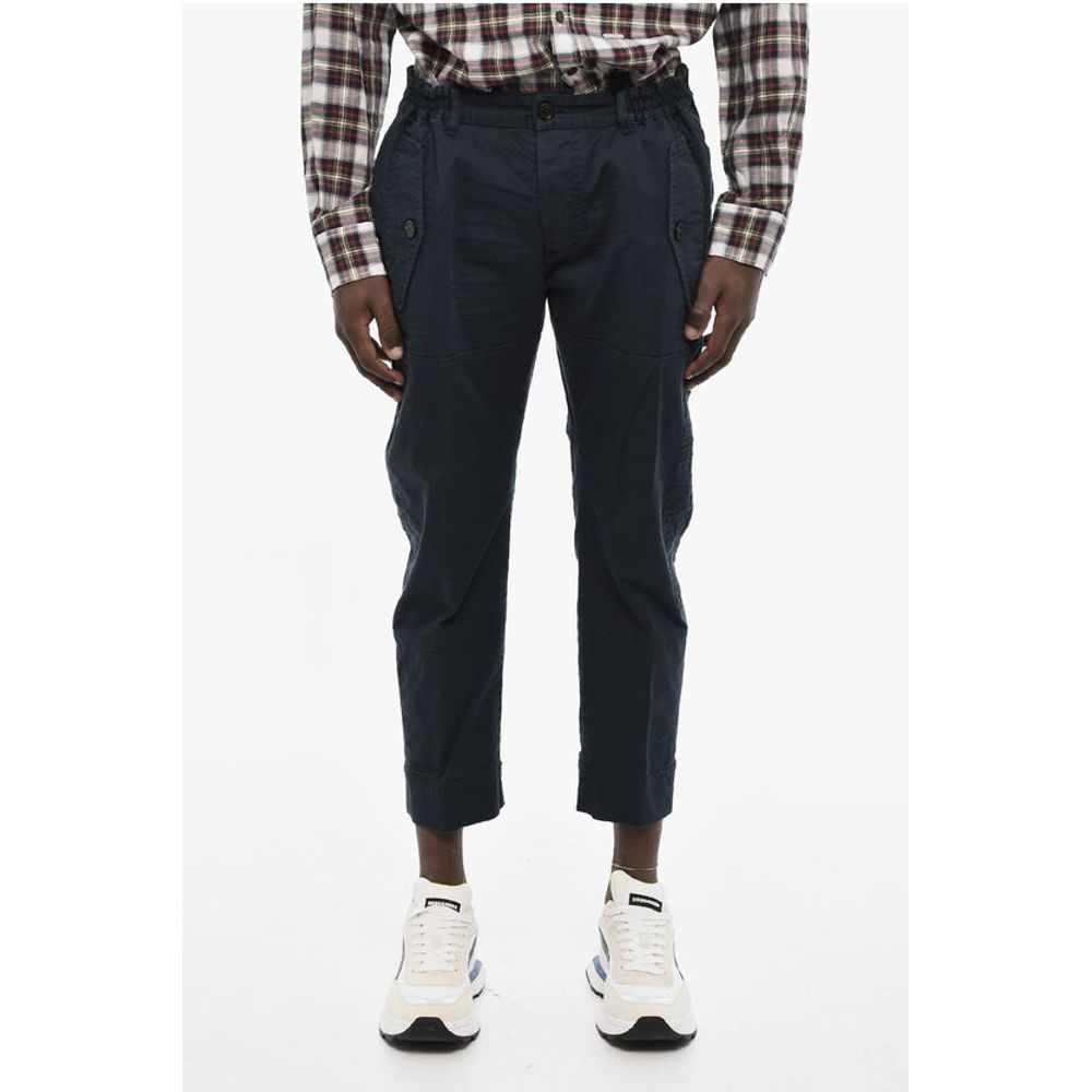 Cotton Stretch Casual Pants with Embroidery