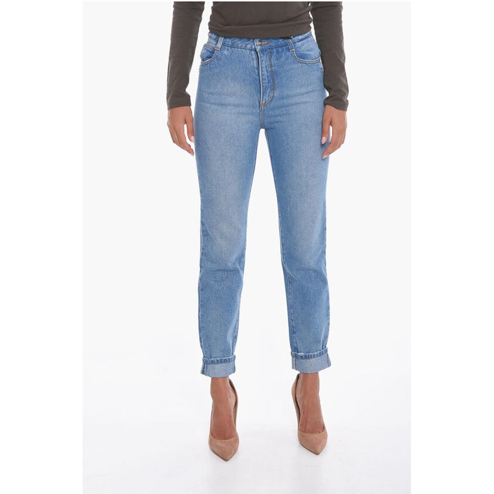 Cotton Mom Fit Cuffed Denims 16cm