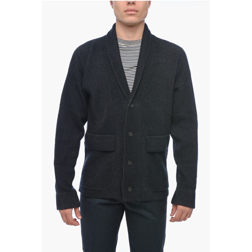 USE THE EXISTING Wool Blend Cardigan with Shawl Lapel