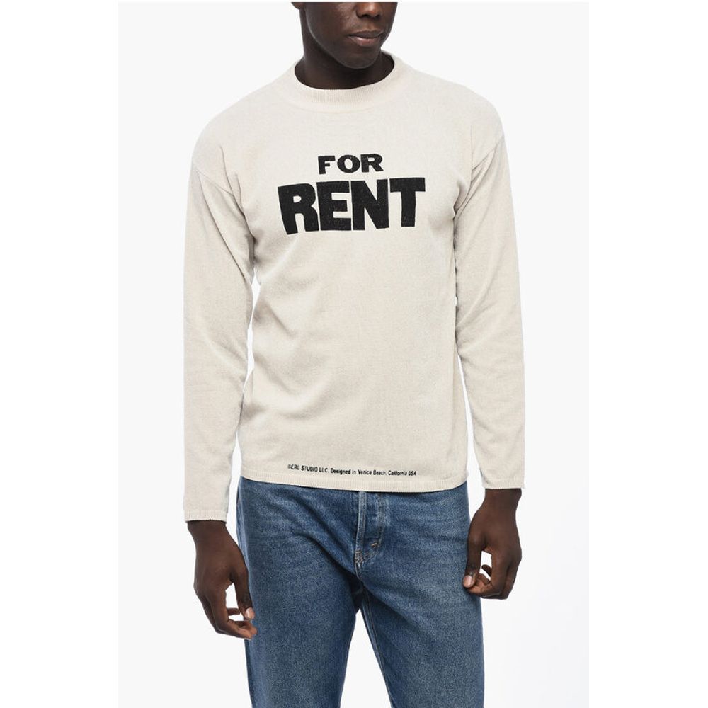 Chenille Crew-neck Sweater with Ribbed Edge