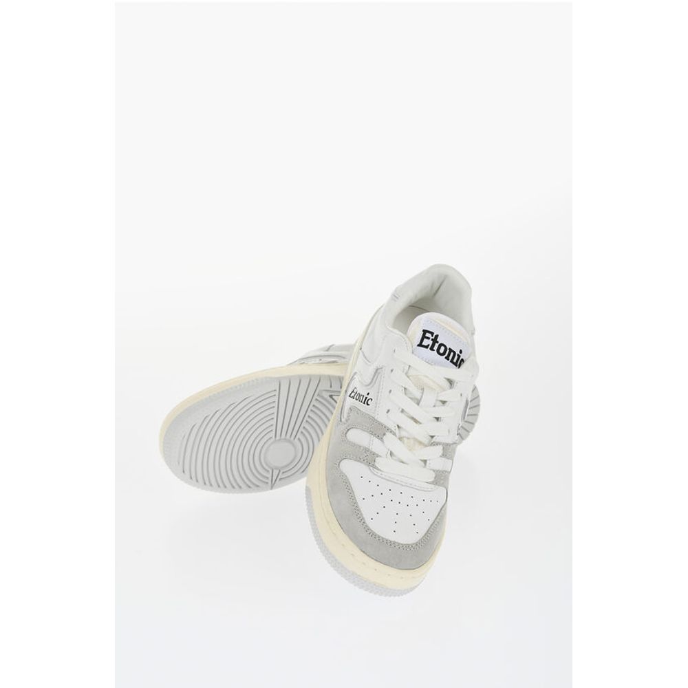 Two-Tone Leather Low-Top Sneakers