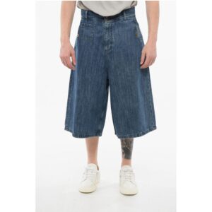 Flared Fit Denim Shorts with Belt Loops
