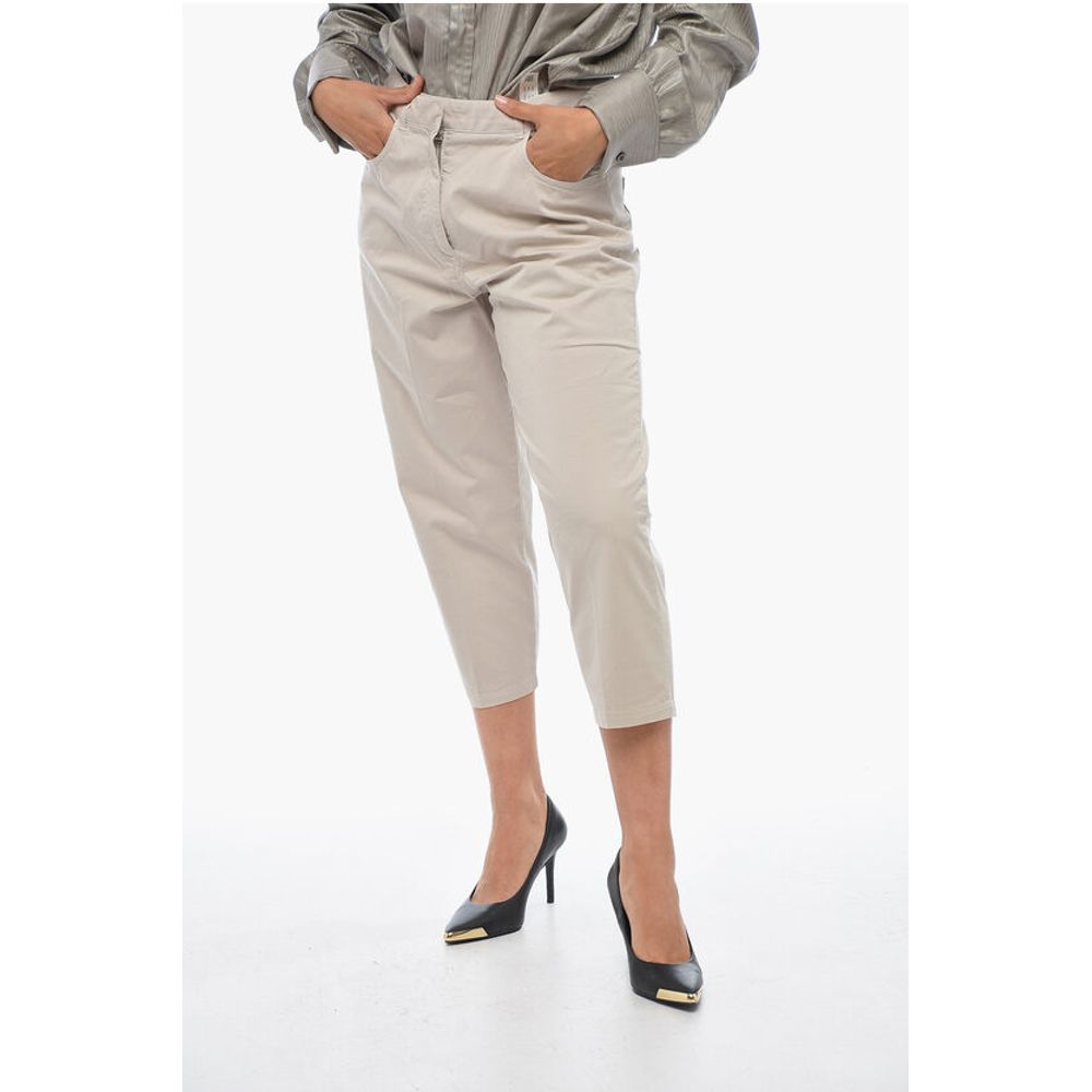 5 Pocket Cropped Fit Stretch Cotton Pants