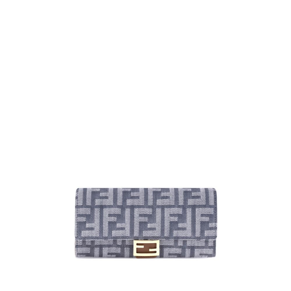 Fendi FF print denim Wallet