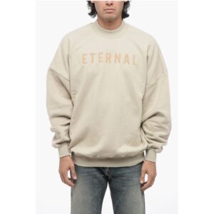 Brushed Cotton ETERNAL Sweatshirt with Embossed Print