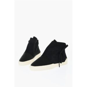 High-Top Leather Aneakers With Bead Details