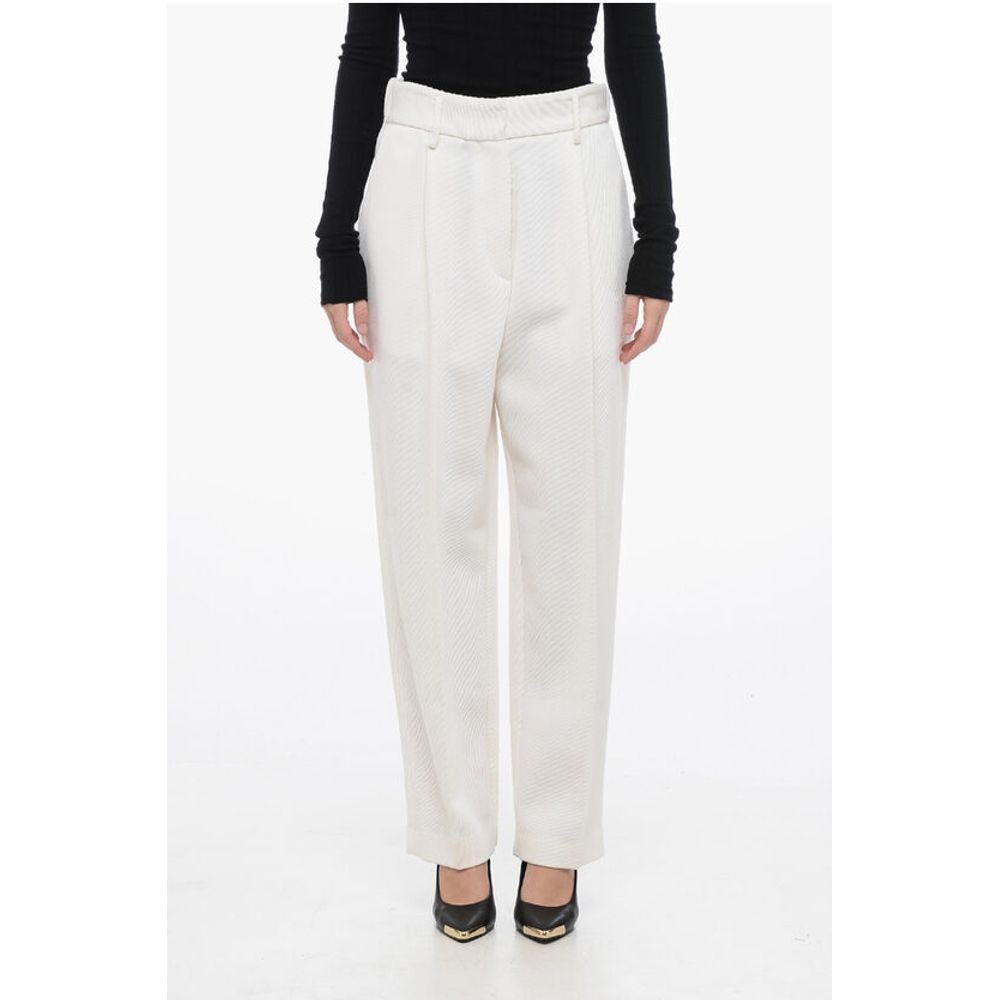 Cotton and Virgin Wool Single-Pleat Pants