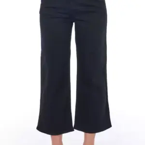 Black Cotton Women Cropped Trouser