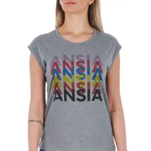 Gray Cotton Women T-Shirt