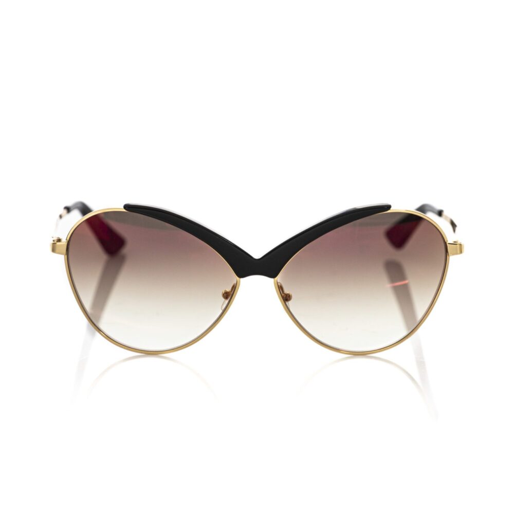 Black Metallic Fiber Women Sunglasses