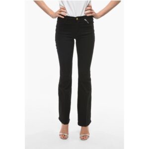 High Waist Stretch Cotton Flared Jeans 26cm