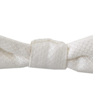 Elegant White Silk Bow Tie