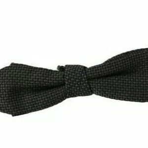 Gray Pattern Silk Adjustable Neck Bow Tie