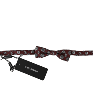 Elegant Bordeaux Silk Bow Tie