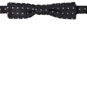 Elegant Silk Black Bow Tie with Signature Clasp