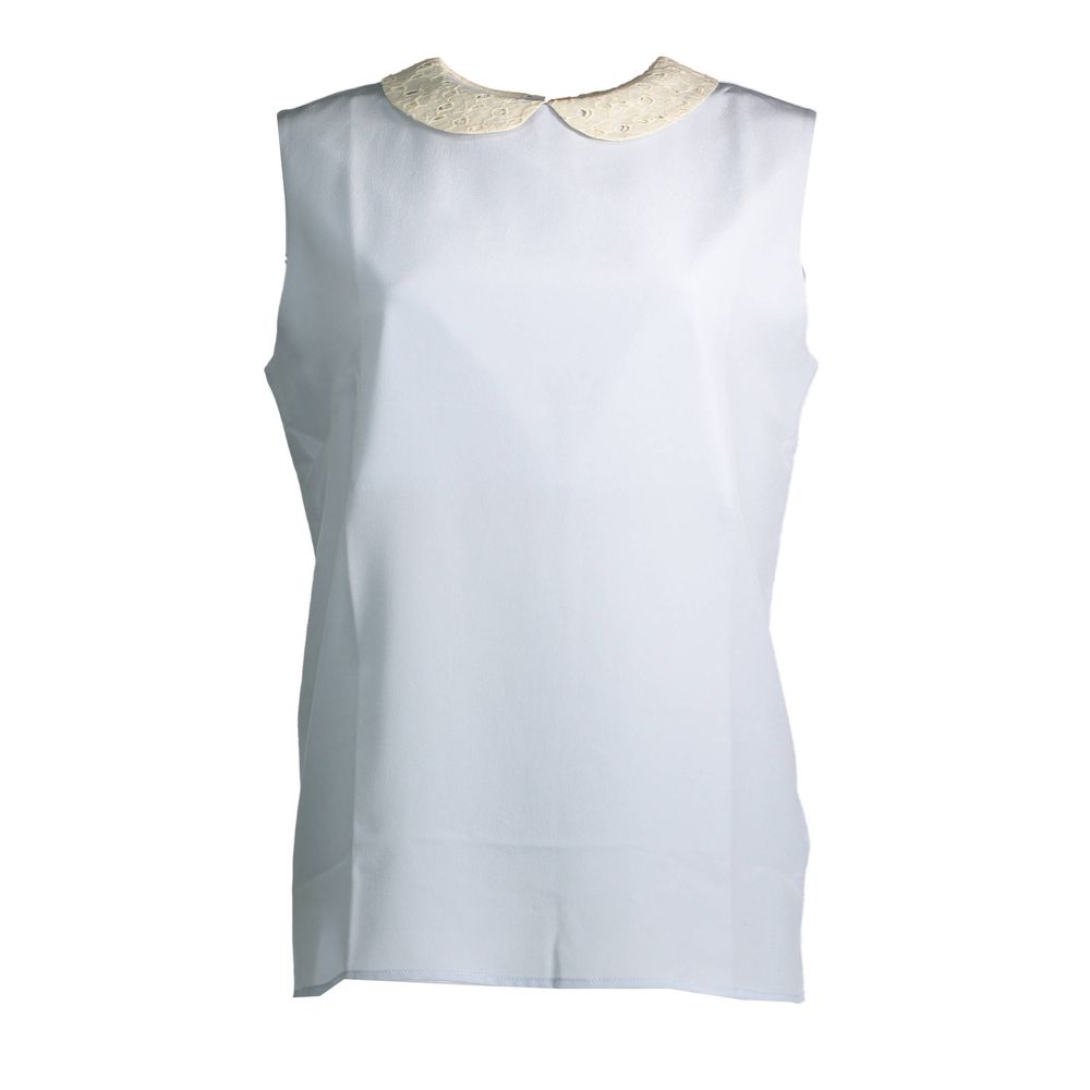 Blue Silk Women Tank