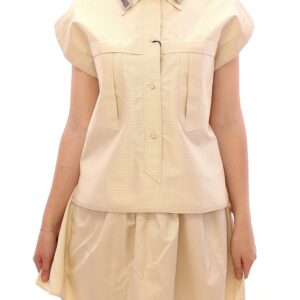 Elegant Beige Blouse Tank Top