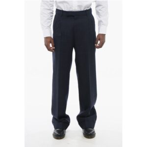 4-Pocketed Jacquard Wool Pants with Ton sur Ton Monogram Mot
