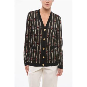 Morset Motif Lurex Cardigan