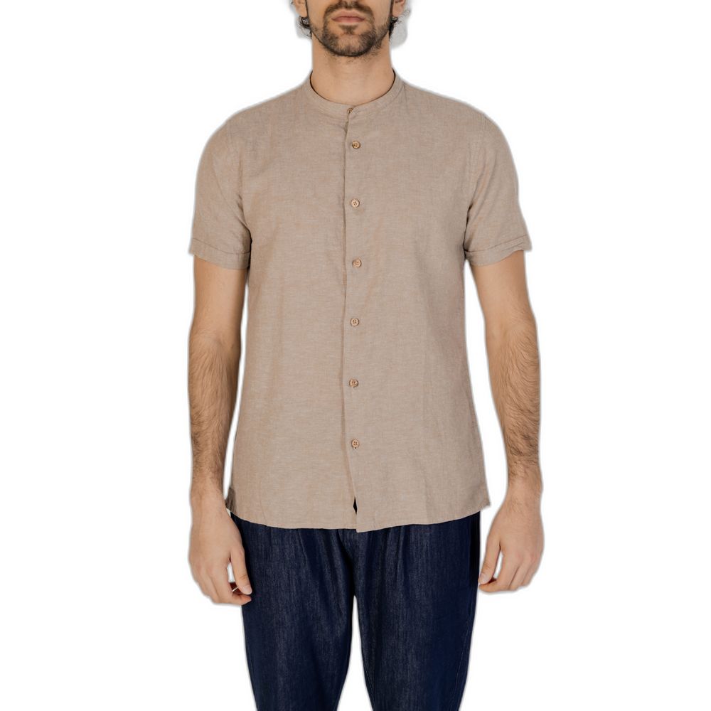 Beige Linen Shortsleeve