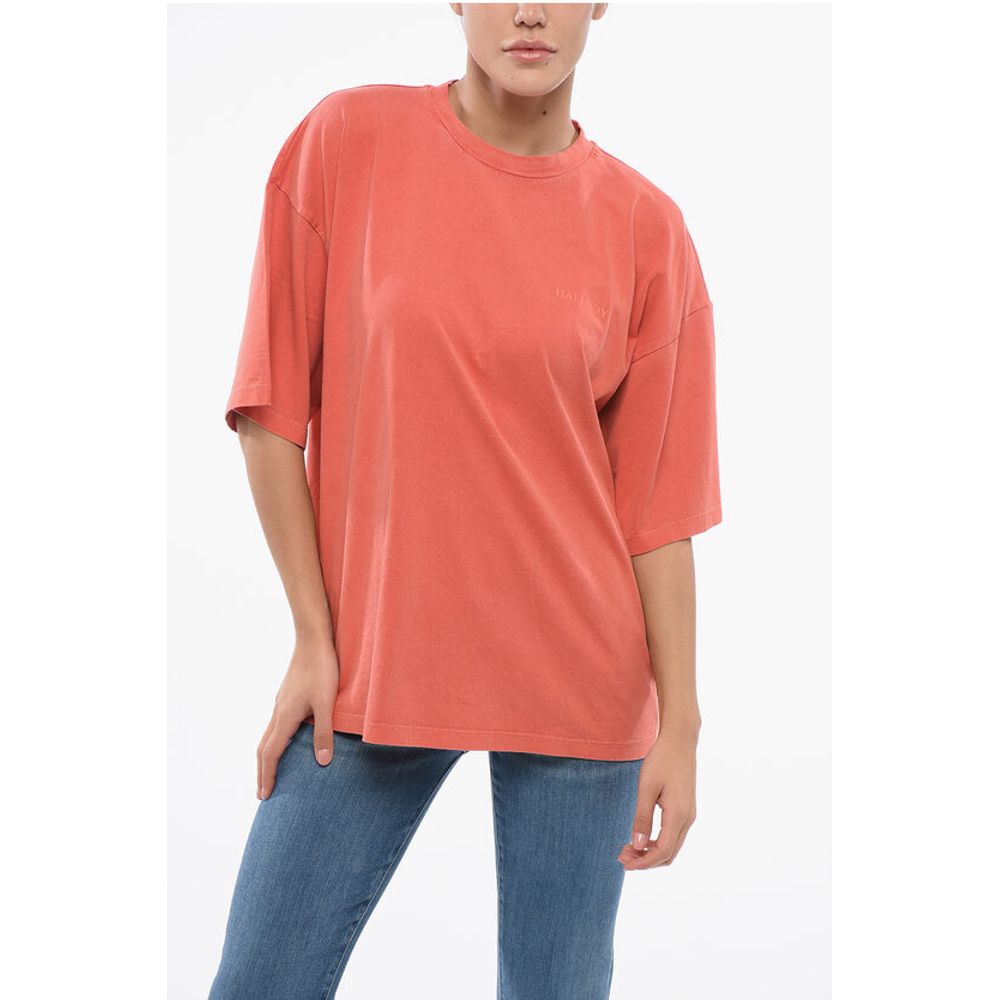 Cotton Crew-neck T-shirt with Ton On Ton Logo-Print