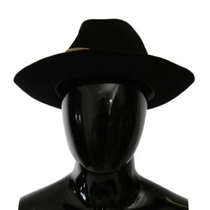 Elegant Black Lapin Wide Brim Panama Hat
