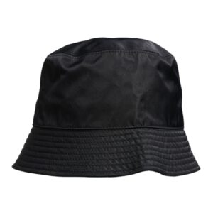 Black Cotton Wide Brim Bucket Hat