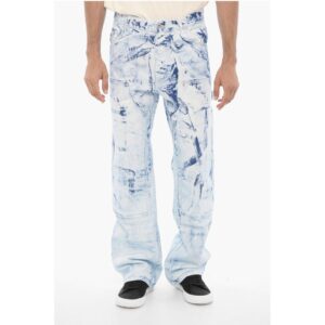 Regular Waist Bleached Effect Jeans 25cm