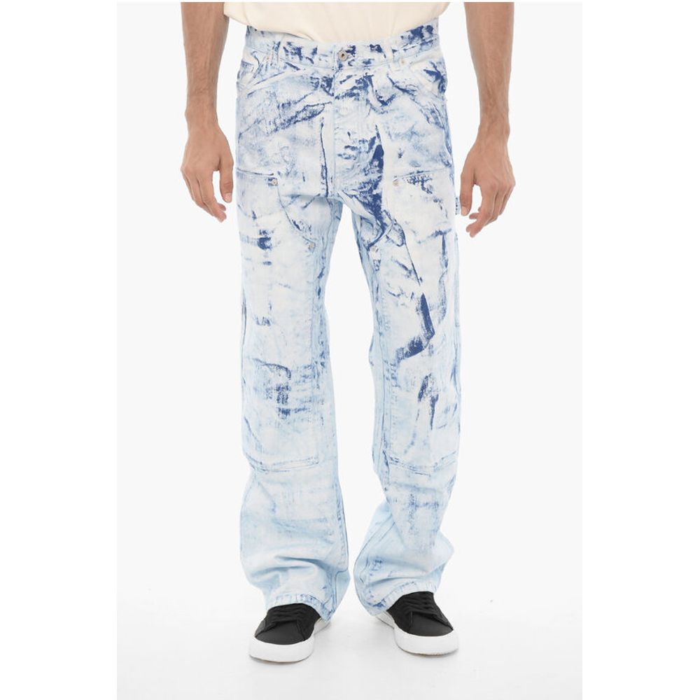 Regular Waist Bleached Effect Jeans 25cm