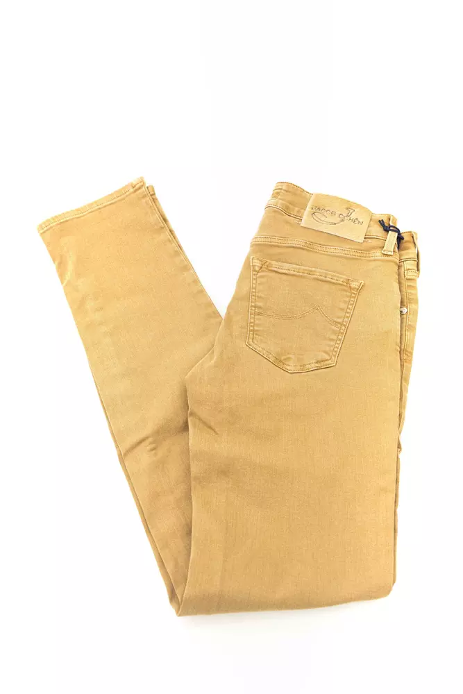 Beige Cotton Women Jeans