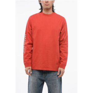 Crew Neck BRILHO Cotton T-Shirt with Glittered Logo