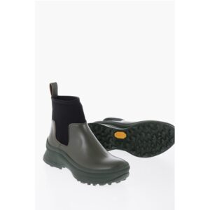 Leather Low Boots With Neoprene Insert