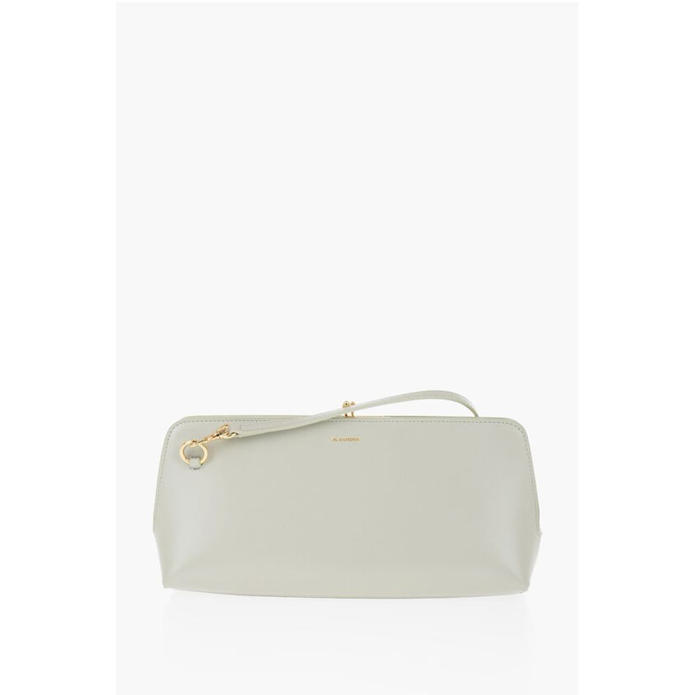 Leather Handbag with Clap Closure