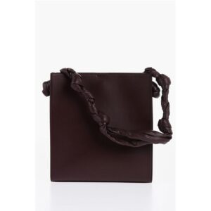 Leather Slim TANGLE Shoulder Bag with Knoted Strap
