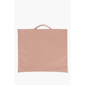 Leather Tote Bag with Snap Closure