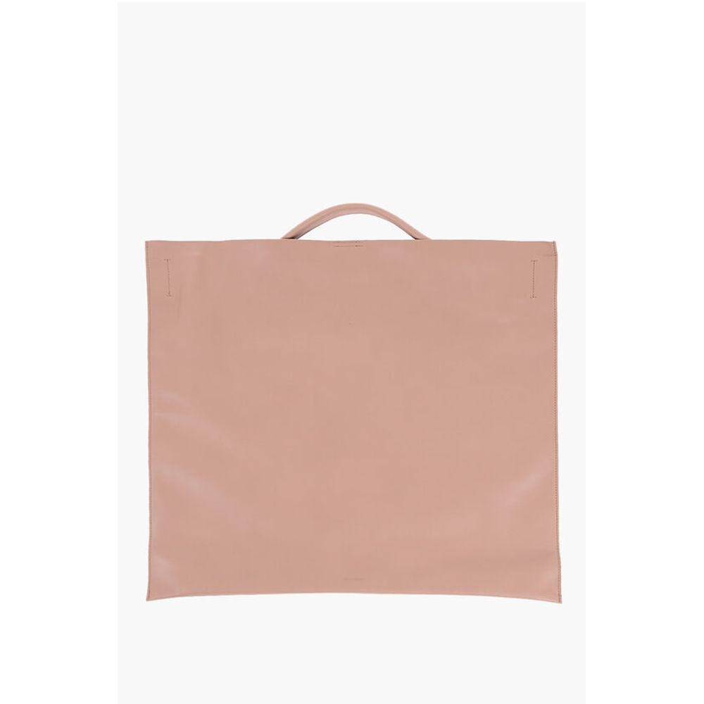 Leather Tote Bag with Snap Closure