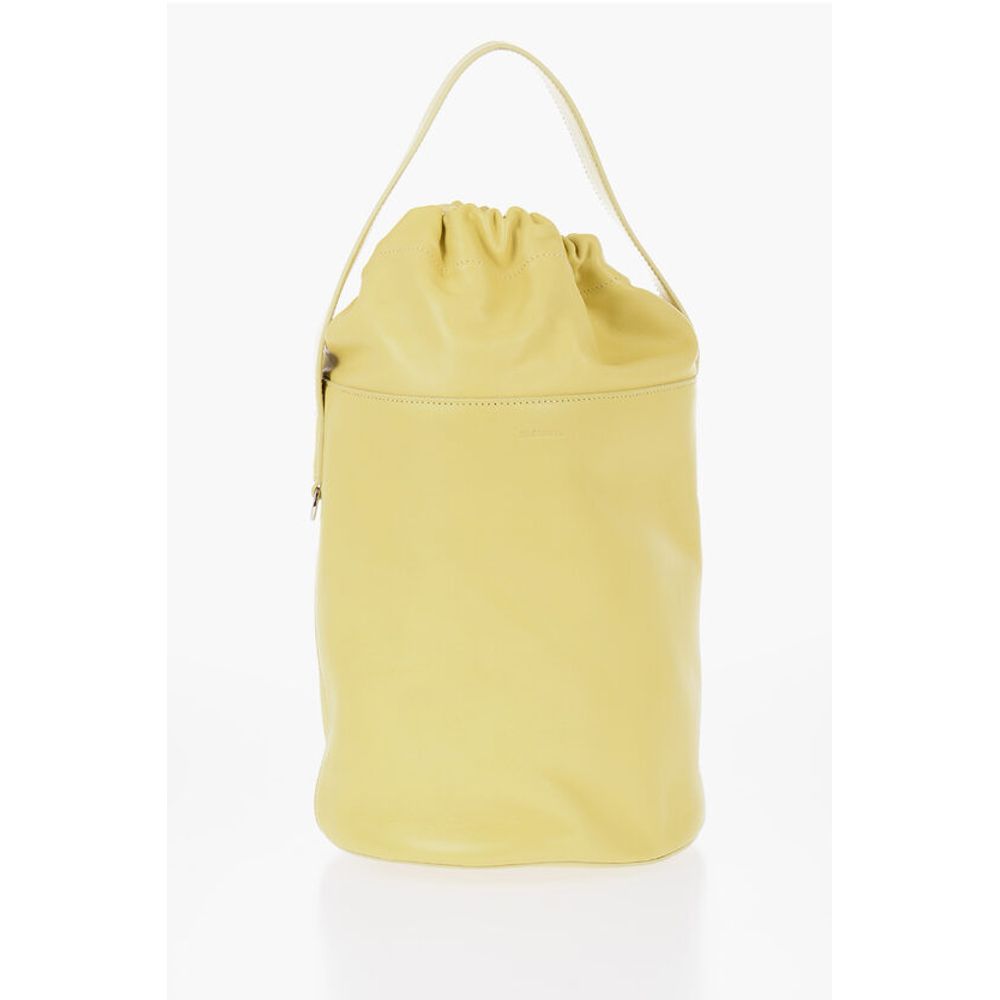 Leather Bucket Bag with Removable Shoulder Strap
