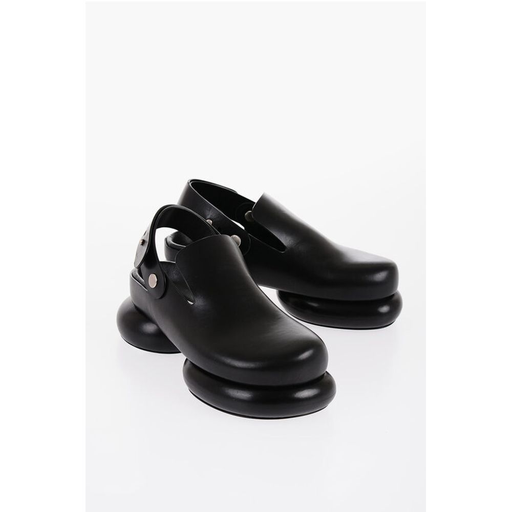 Chunky Sole Leather Slingback Sandals