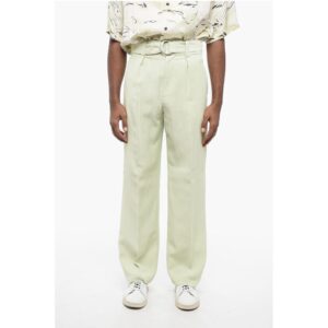 Single-pleated FLUID Flax Blend Pants